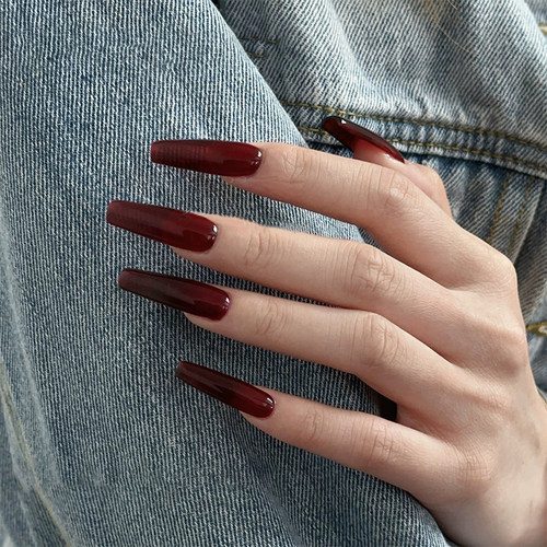 Lilynail圣诞玛丽血浆红纯手工穿戴甲新年高级感美甲贴片秋冬新款