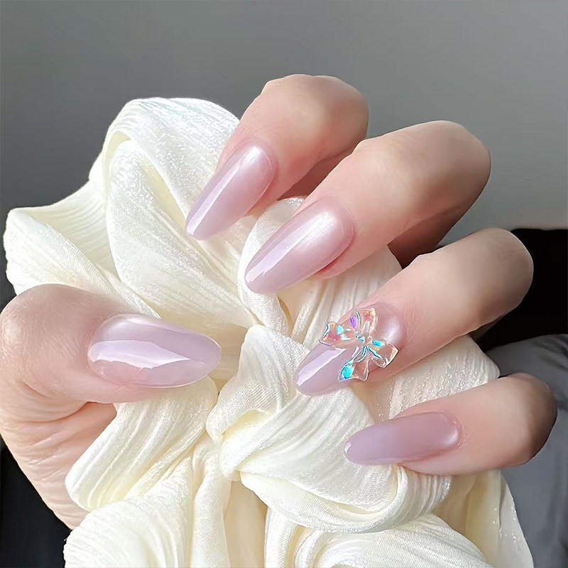 【Lilynail紫霞仙子】猫眼手工穿戴甲中长款美甲贴2026新款指甲贴