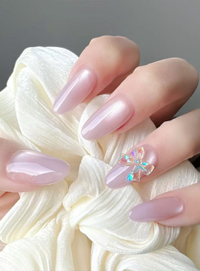 【Lilynail紫霞仙子】猫眼手工穿戴甲中长款美甲贴2026新款指甲贴