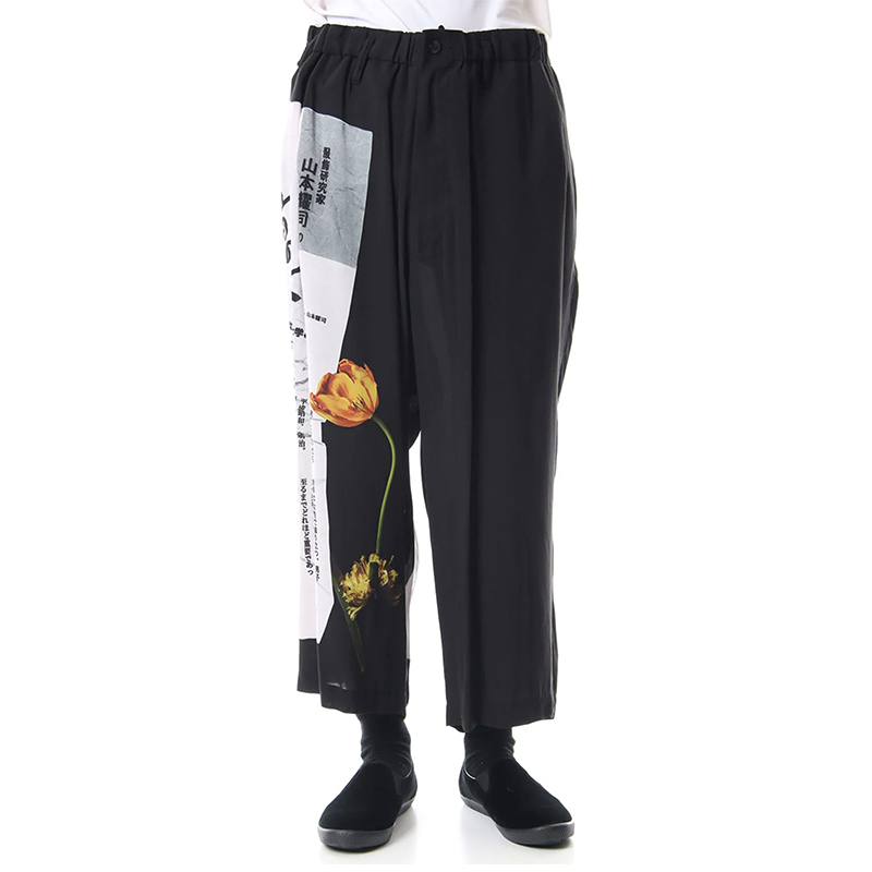 YOJIOOAK不对称图案休闲阔腿裤