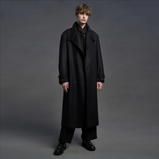 立领羊毛大衣风衣气质百搭中长款 过膝男士 外套 OOAK YOJI