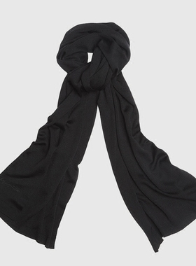 YOJI OOAK CASHMERE SCARF100%纯山羊绒围巾签名黑色经典针织内蒙