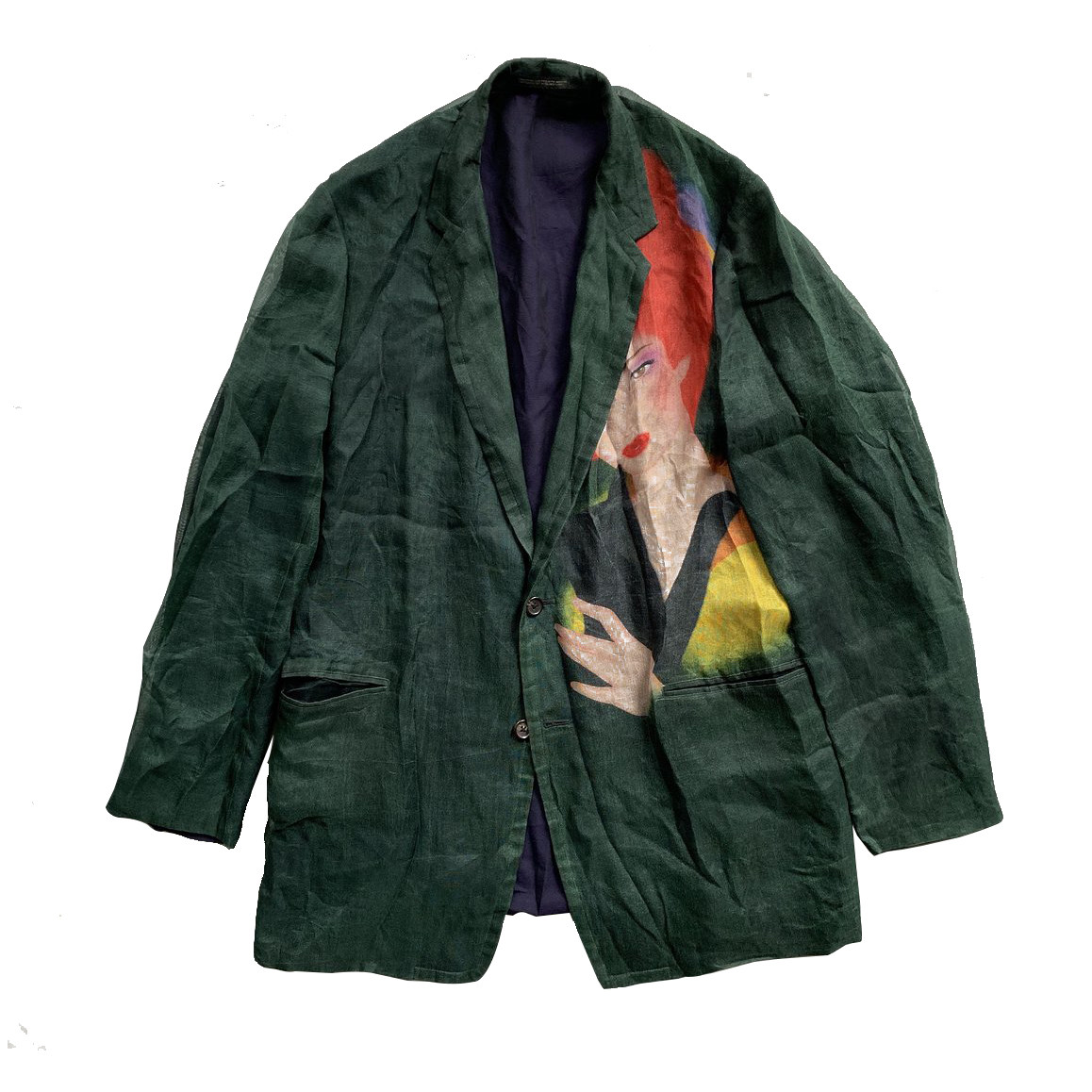 YOJI OOAK SILK JACKET 原创真丝油画印花西服日本纯手绘限量版