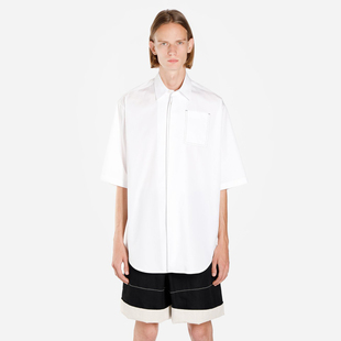 OOAK 五分袖 JIL 衬衫 SANDE白色文艺纯棉简约休闲廓形男短袖 YOJI