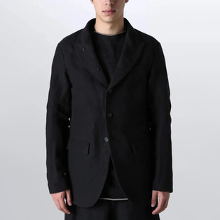 黑色休闲西装 YOJI 领外套上衣单排扣修身 日系原创设计西装 男 OOAK