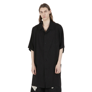 五分袖 古巴领暗黑系天丝休闲大码 廓形薄款 短袖 YOJI 衬衫 OOAK男士