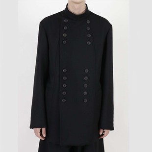 BLAZER双排扣立领休闲厚纯羊毛夹克短款 WOOL 外套 OOAK YOJI