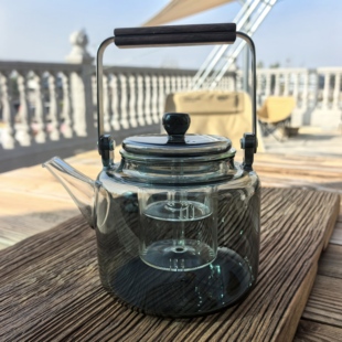 高硼硅玻璃茶壶加厚煮泡提梁壶围炉煮茶带过滤大容量电陶炉烧水壶
