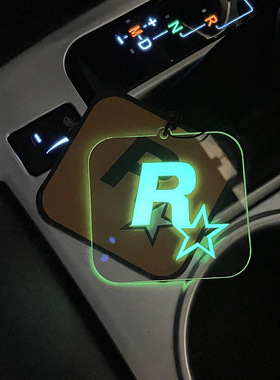 汽车装饰香片R星挂件夜光亚克力车载香薰车用祛味香氛卡持久散香