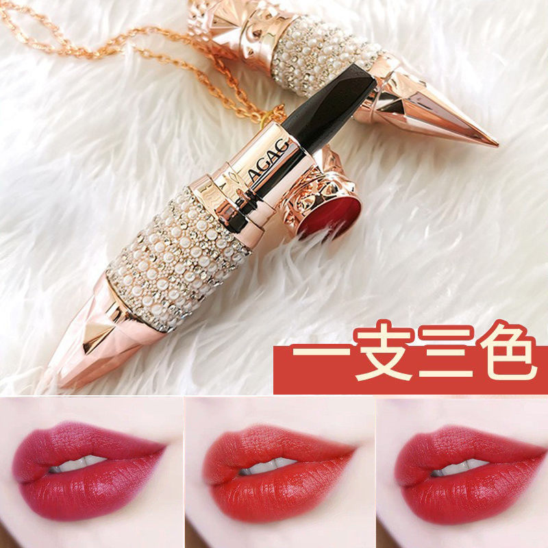 女王权杖三色口红女防水不掉色不沾杯滋润保湿变色唇膏抖音同款