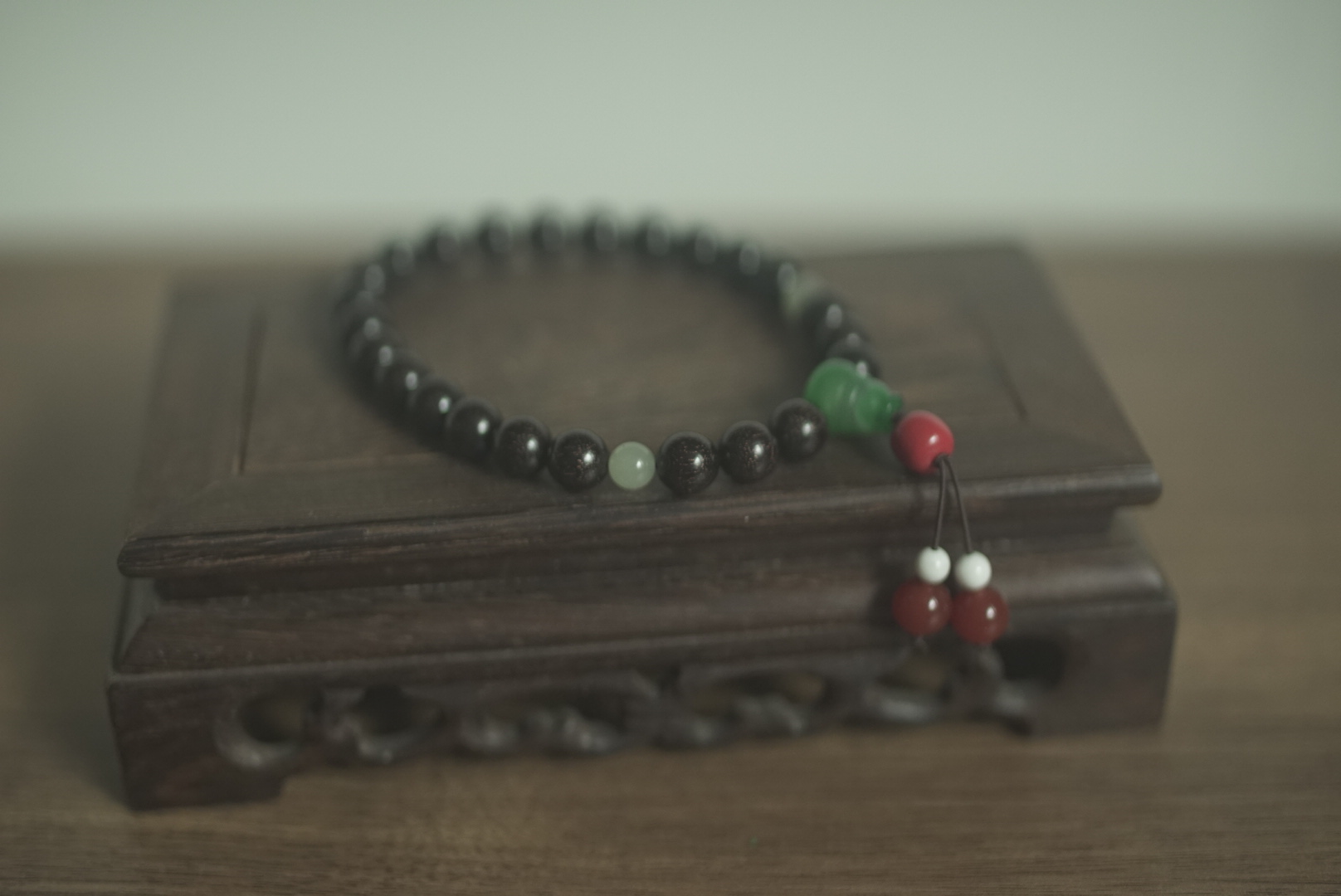 佛珠  手持念珠   红玛瑙 朱砂 金星小叶紫檀 和田玉佛珠 10mm 27