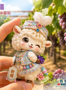 新疆可爱的小羊冰箱贴立体磁性贴旅行伴手礼礼物家居装饰贴