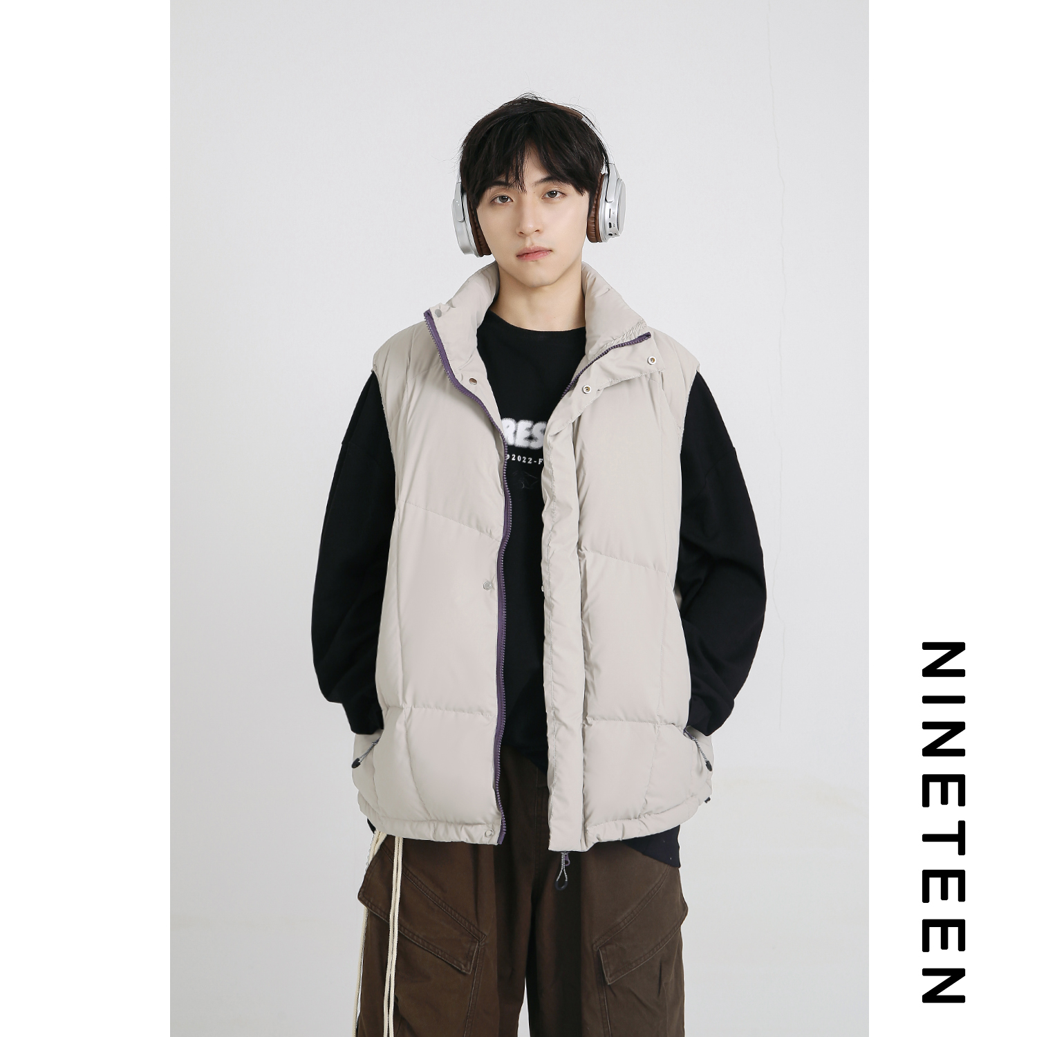 男女同款90白鸭绒羽绒马甲