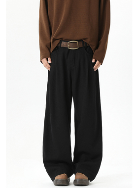 十九秋/ 2025新款基础百搭纯色简约牛仔裤宽松休闲直筒裤男女同款