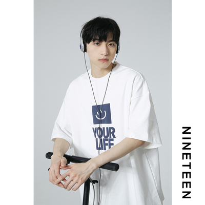 260G发泡印花宽松短袖T恤