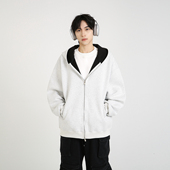 卫衣美式 NineteenAutumn 情侣外套重磅宽松连帽开衫 高街外套男女