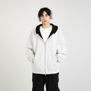 NineteenAutumn 情侣外套重磅宽松连帽开衫卫衣美式高街外套男女