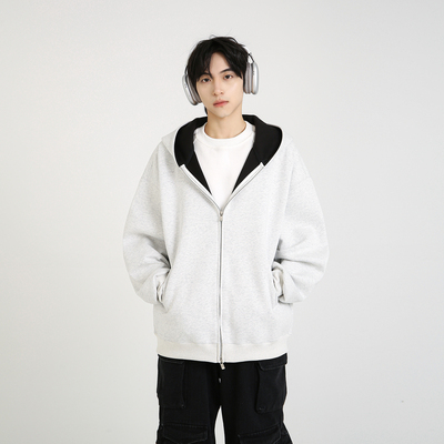 NineteenAutumn 情侣外套重磅宽松连帽开衫卫衣美式高街外套男女