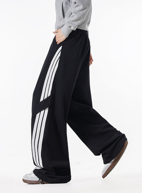 NineteenAutumn 男生美式休闲百搭潮牌长裤学生宽松显瘦运动卫裤