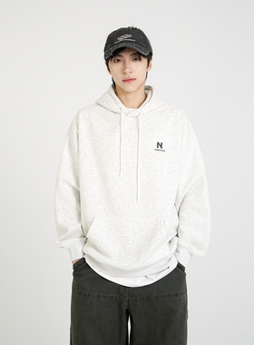 NineteenAutumn 男生美式基础款学生连帽卫衣宽松套头衫上衣外套