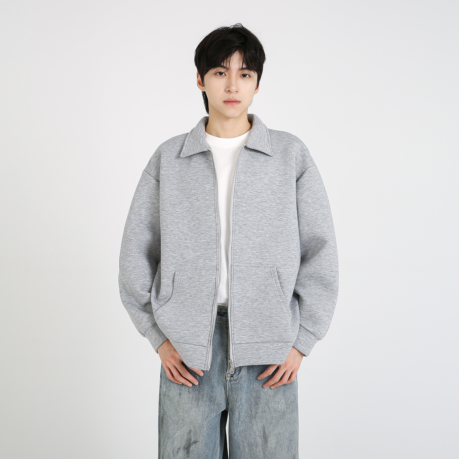 NineteenAutumn 美式基础重磅空气层短款夹克外套廓形宽松潮牌男