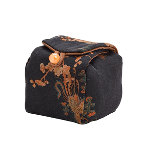 香云纱棉麻主人杯单杯袋壶袋旅行便携茶杯茶具套品茗杯收纳包加厚