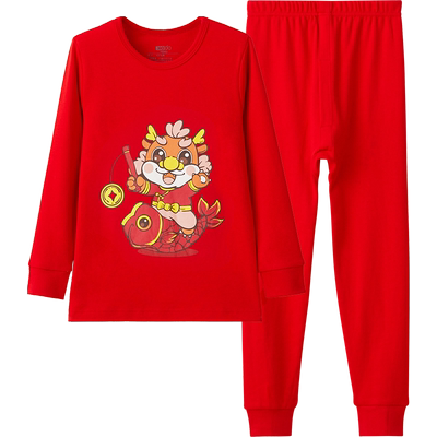 红豆儿童本命年纯棉内衣套装