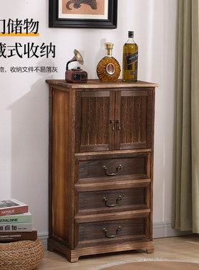 组合创意床头柜梧桐木抽屉式斗柜