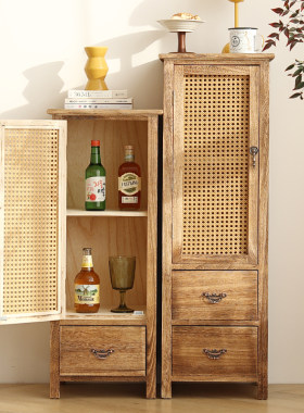 实木复古餐边柜客厅靠墙储物原木