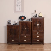 新中式 餐边柜实木复古斗柜客厅酒柜靠墙一体收纳柜茶水柜入户玄关