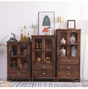 欧式 复古收纳柜茶边柜实木双门酒柜客厅置物架抽屉餐边柜阳台斗柜