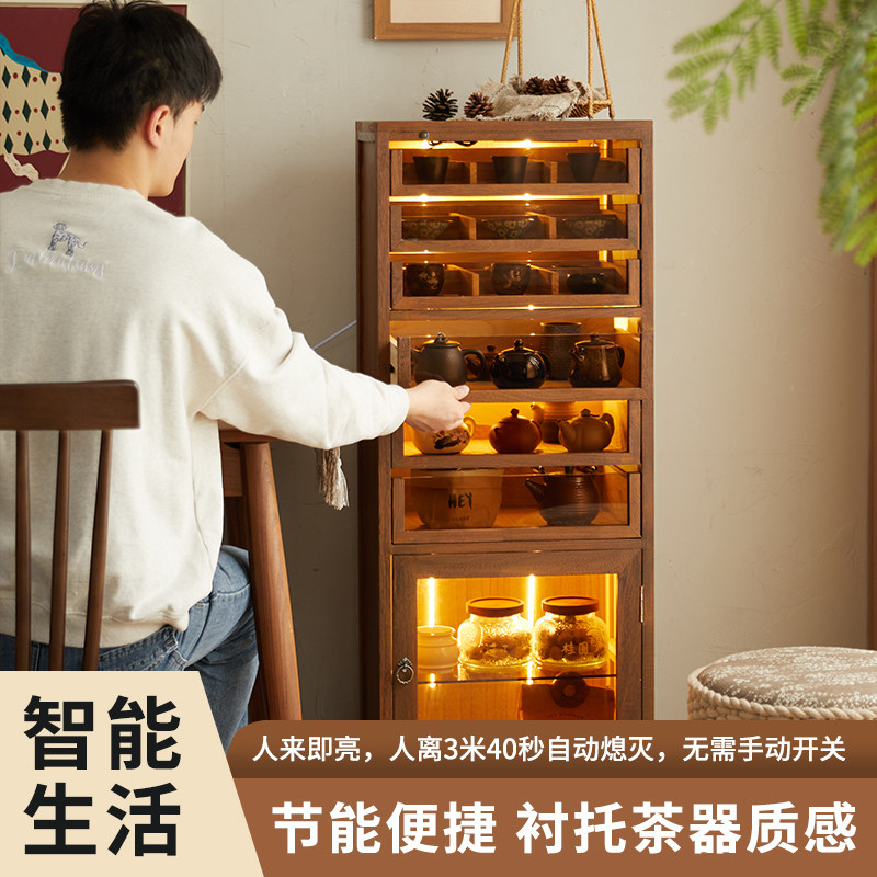 茶杯茶具收纳柜玻璃展示柜带门