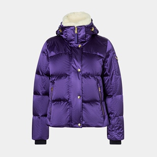 2025冬季新款小众纯色连帽防水滑雪服修身保暖长袖羽绒服外套女款