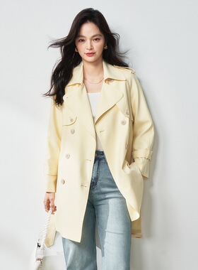 25秋冬新款CE风衣｜宽松风衣长袖外套女士双排扣时尚韩系温柔大衣