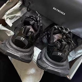 厚底增高休闲运动鞋 冬季 潮 复古做旧绑带男女款 高端巴家3XL老爹鞋