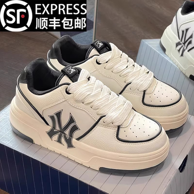 纽约洋基队鞋子男士厚底增高板鞋女2026新款小白鞋复古运动休闲鞋