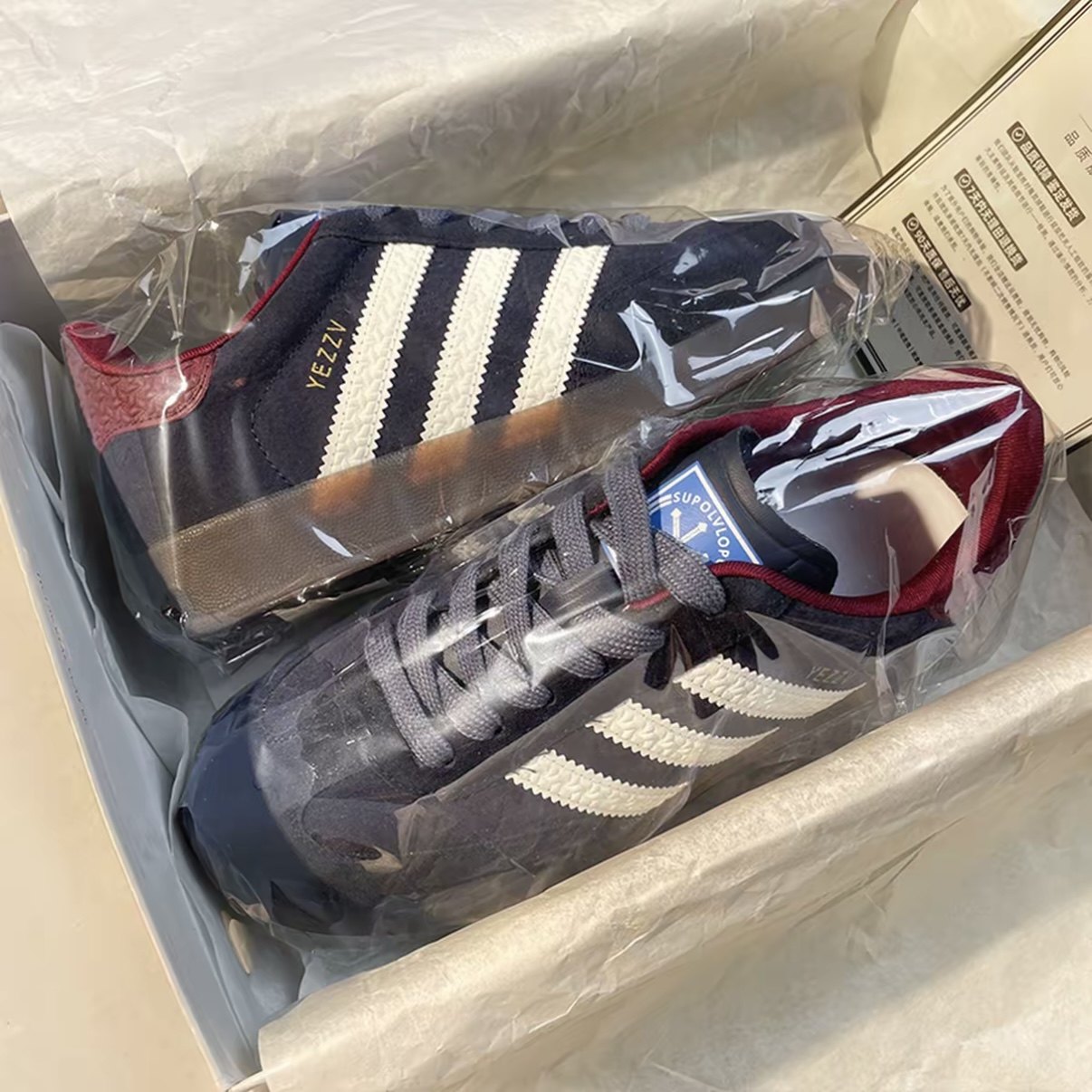 高端复古蓝红色德训鞋男女款春季新款增高情侣百搭休闲阿甘板鞋