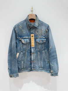 破坏做旧补丁夹棉牛仔外套牛仔棉衣 男女同款 日单 kolor