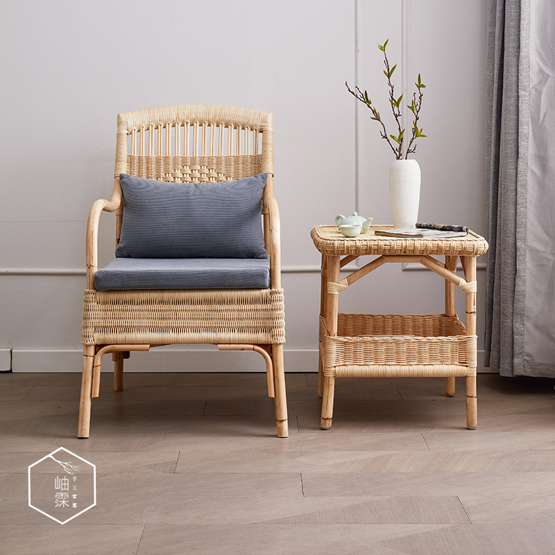印尼玛瑙藤休闲椅岫霂百搭靠背椅