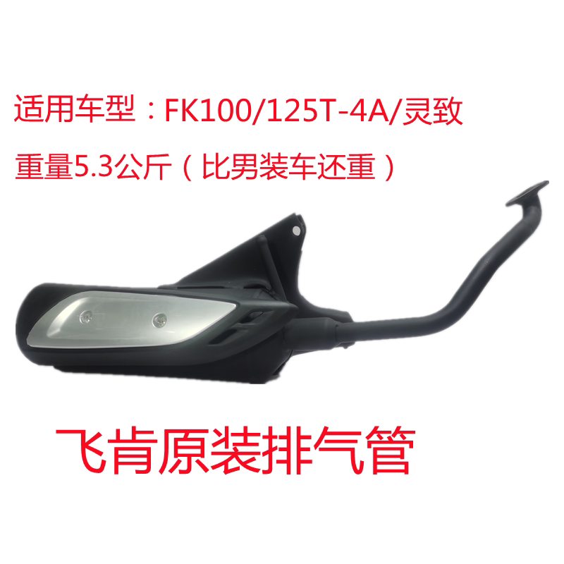 飞肯踏板摩托车原厂配件FK100T-4A灵致125国三消声器烟筒排气管