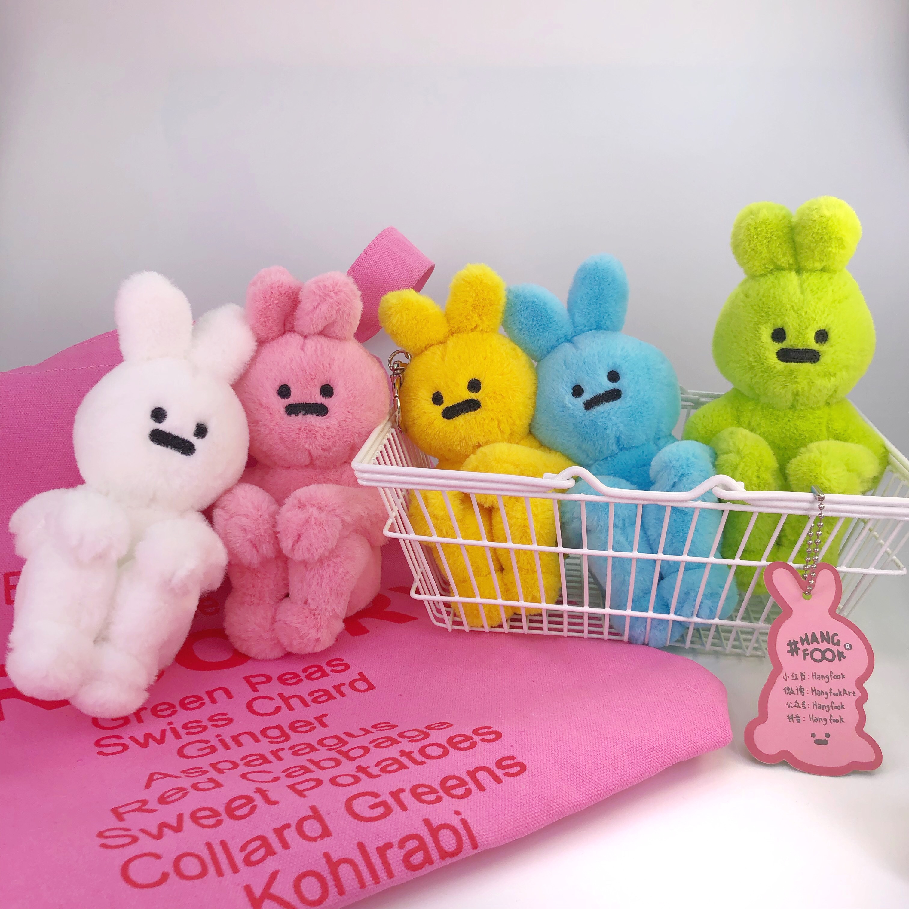 hangfook兔子毛绒钥匙扣小挂饰