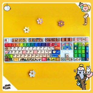 Hangfook原创花园街猫猫主题键帽133键PBT材质热升华机械键盘键帽