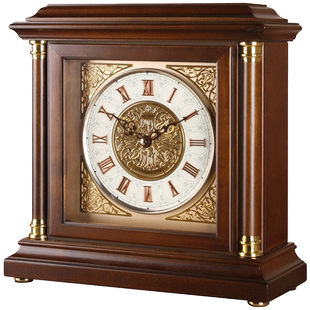 清仓/金钟宝方形实木静音座钟整点报时台钟客厅坐钟卧室石英钟表