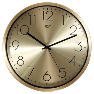 TQJ静音黄铜挂钟轻奢客厅卧室家用时尚时钟挂墙简约电波石英钟表