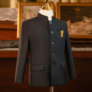 民国风新中式儿童中山装主持人钢琴演出礼服国潮男童西服童装西装