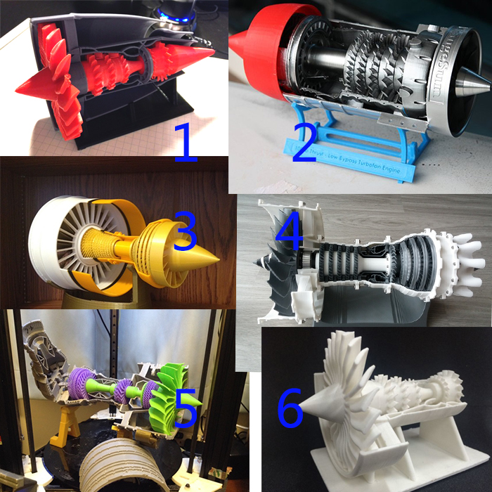 大型航模拼装涡喷发动机
