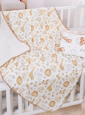 Happyflute4层竹棉数码印婴儿包巾浴巾儿童小毯子空调房盖被夏天