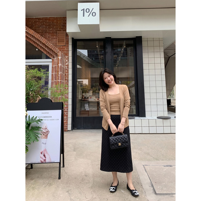 秋季大码女装大方得体胖mm针织开衫时髦套装轻熟高知微胖女生穿搭