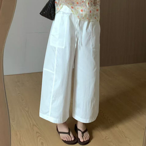 Q了个T大码女装微胖mm夏季九分裤松紧腰巨好看显瘦休闲阔腿裤子