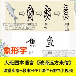 幼小衔接幼儿园大班语言破译远方来信象形字优质公开课件识字认字